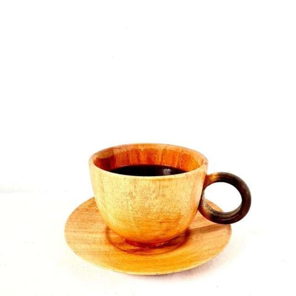 Wood Tea Cup and Saucer - Image 5