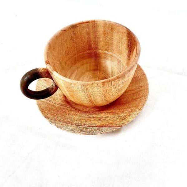 Wood Tea Cup and Saucer - Image 4