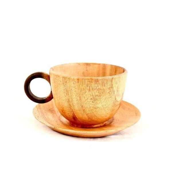 Wood Tea Cup and Saucer - Image 3